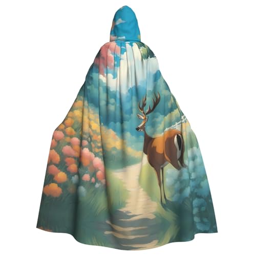 Gajher Uni Kapuzenumhang mit Cartoon-Hirsch, Rollenspiel-Kostüm, perfekt für Weihnachten, Themenpartys und Halloween Gajher Uni Kapuzenumhang mit Cartoon-Hirsch, Rollenspiel-Kostüm, perfekt für Weihnachten, Themenpartys und Halloween von Gajher