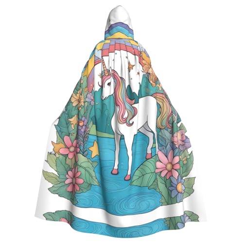 Gajher Unicorns By The River Uni Kapuzenumhang – Rollenspiel-Kostüm in voller Länge – perfekt für Weihnachten, Themenpartys und Halloween von Gajher