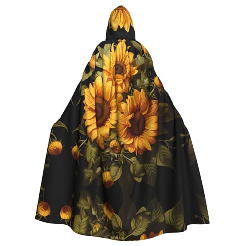 Gajher With The Yellow Sunflower Uni Kapuzenumhang – Rollenspiel-Kostüm in voller Länge – perfekt für Weihnachten, Themenpartys und Halloween von Gajher