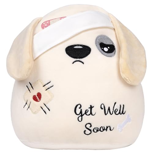 Get Well Soon Plüschtier Hund: 20cm Kuscheltier mit Verbands Design, Sanfter Begleiter für Genesung und Trost, Krankheits und Operationsbegleitung von GalaVee