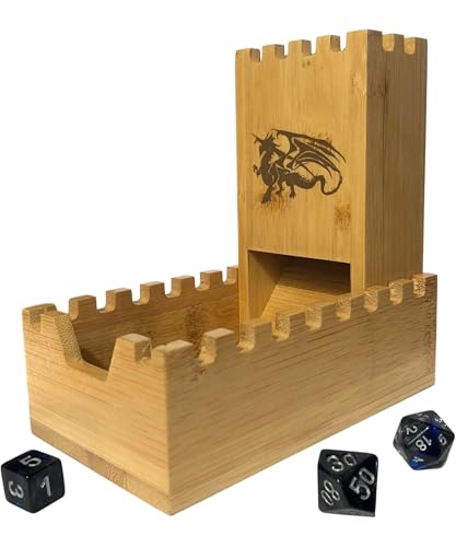 Würfelturm aus Bambus Holz – Faltbar mit magnetischem Stecksystem | Ideal für Dungeons and Dragons, DND Zubehör & DM RPG-Spiele von Galdor's Guild