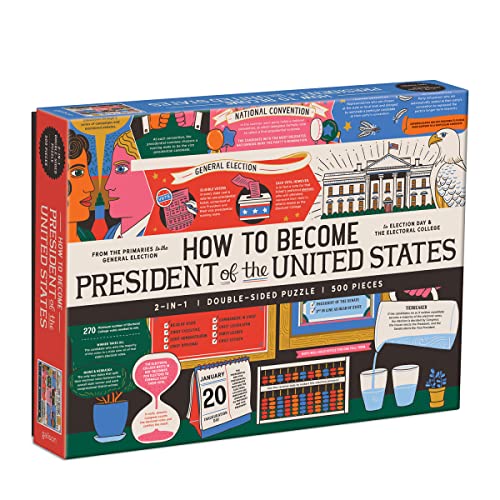 Galison Mudpuppy- How to Become President of The United States 500 Piece Double-Sided Puzzle, 9780735367531 von Galison