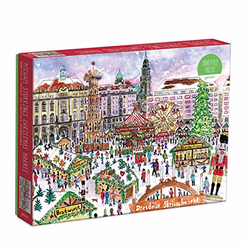 Galison 9780735366763 Michael Storrings Christmas Market 1000 Piece Puzzle, Dresden von Galison