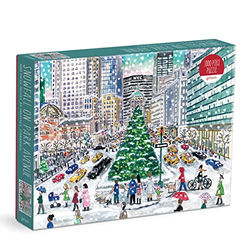 Galison 9780735371989 Michael Storrings Snowfall on Park Avenue Jigsaw Puzzle, Multicoloured, 1000 Pieces von Galison
