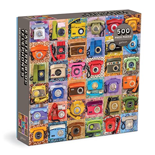 Galison 9780735371996 Eastern Bloc Telephones Jigsaw Puzzle, Multicoloured, 500 Pieces von Galison