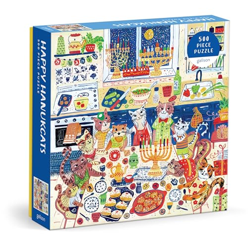 Happy Hanukcats 500 Piece Puzzle Happy Hanukcats 500 Piece Puzzle von Galison