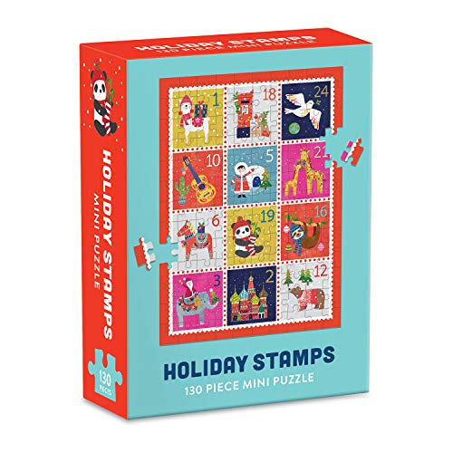 Holiday Stamps Mini Puzzle: 130 piece Mini Puzzle von Galison