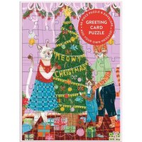Meowy Christmas Greeting Card Puzzle Meowy Christmas Greeting Card Puzzle von Galison