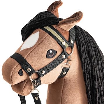 Galloping Kids Steckenpferd ab 4 Jahren – Hobby Horse Vento A4 Schwarz handgefertigt | 63 cm | CE-Zertifiziert | OekoTex | für Reitspiele drinnen & draußen von Galloping Kids