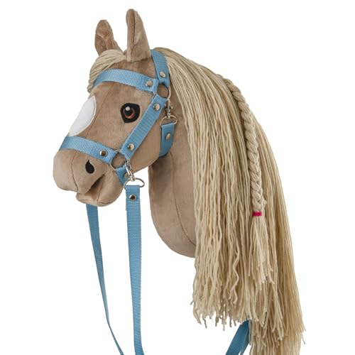 Galloping Kids Steckenpferd ab 8 Jahren – Hobby Horse Bella A3 Dunkelbeige | handgefertigt mit Mähne zum Frisieren | CE-Zertifiziert | für Reitspiele & Turniere von Galloping Kids