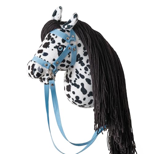 Galloping Kids Steckenpferd ab 8 Jahren – Hobby Horse Pinto Nero A3 handgefertigt, mit großer Mähne, Oeko-TEX, ideal für Turniere & Rollenspiele von Galloping Kids