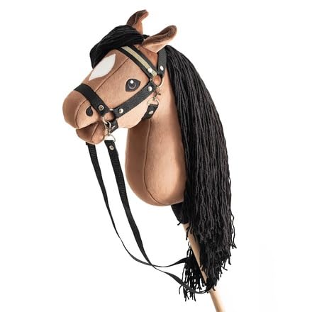 Galloping Kids Steckenpferd ab 8 Jahren – Hobby Horse Vento A3 braun mit großer Pferdekopf-Größe, Mähne kämmbar, Buchenholzstab 70 cm, handgefertigt, CE- & OekoTex-Zertifiziert von Galloping Kids