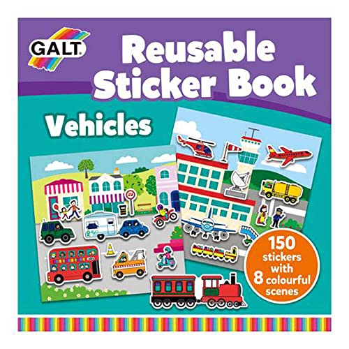 Galt Toys, Reusable Sticker Book - Vehicles, Sticker Books, Ages 3 Years Plus von Galt