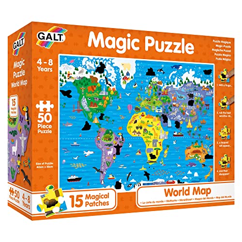 Galt, Magic Puzzle - Weltkarte, magisches Puzzle, 5-teiliges Puzzle, ab 4 bis 8 Jahren von Galt