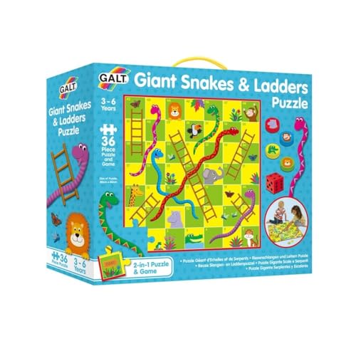 Galt Toys, Giant Snakes and Ladders Puzzle, Jigsaw and Board Game for Kids, Ages 3 Years Plus Galt Toys, Giant Snakes and Ladders Puzzle, Jigsaw and Board Game for Kids, Ages 3 Years Plus von Galt