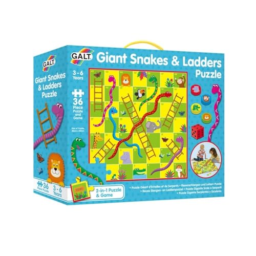 Galt Toys, Giant Snakes and Ladders Puzzle, Jigsaw and Board Game for Kids, Ages 3 Years Plus von Galt