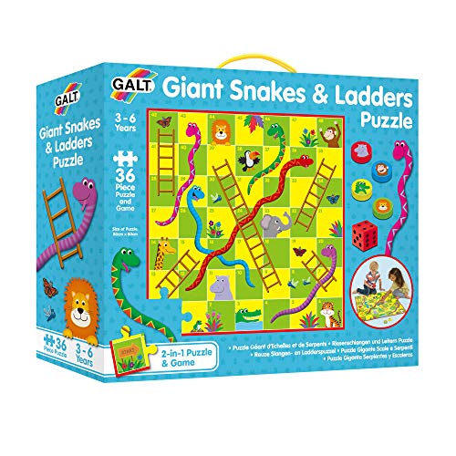 Galt Toys, Giant Snakes and Ladders Puzzle, Jigsaw and Board Game for Kids, Ages 3 Years Plus von Galt