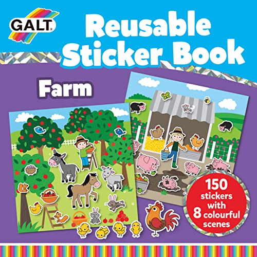 Galt Toys, Reusable Sticker Book - Farm, Sticker Books, Ages 3 Years Plus von Galt