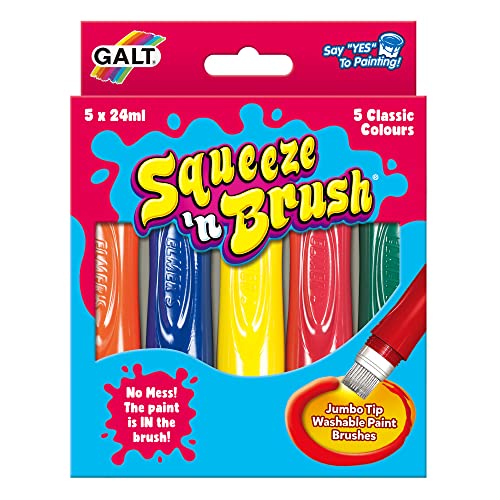 Galt Toys, Squeeze 'n Brush - Five Classic Colours, Brush Tipped Paint Pens, Ages 3 Years Plus von Galt