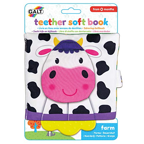 Galt Toys, Teether Soft Book - Farm, Baby Teether & Soft Book Toy, Ages 0 Months Plus von Galt