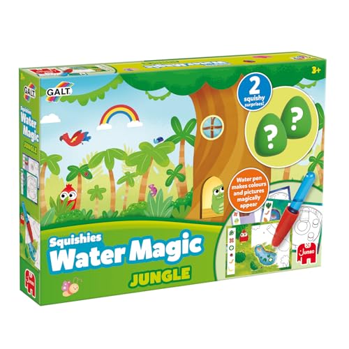 Galt - Water Magic - Squishies Dschungel - Wiederverwendbares Malsbuchset mit Wasserstift & Überraschungen – Kreatives Spielzeug ab 3 Jahren von Galt
