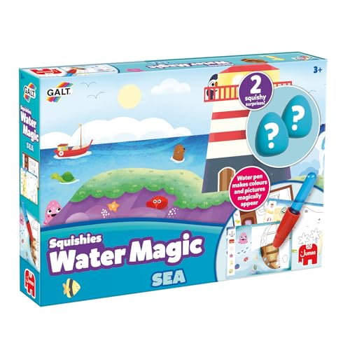 Galt - Water Magic Squishies Ozean - Wiederverwendbares Malbuchset mit Wasserstift & Überraschungsfiguren – für Kinder ab 3 Jahren von Galt