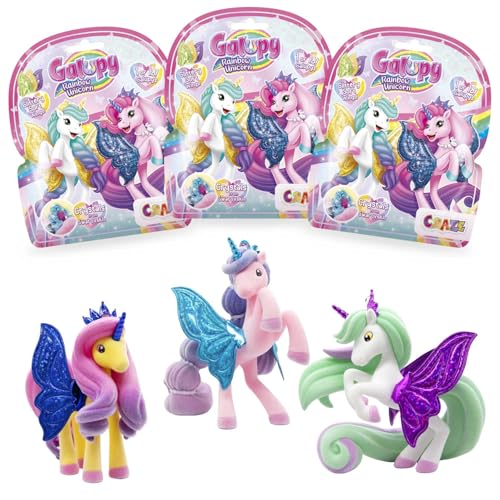 Galupy Rainbow Unicorn 3er Pack - Einhorn Spielzeug zu Sammeln, Einhorn Figuren mit Glitzerflügeln & Swarovski Kristal Galupy Rainbow Unicorn 3er Pack - Einhorn Spielzeug zu Sammeln, Einhorn Figuren mit Glitzerflügeln & Swarovski Kristal von Galupy