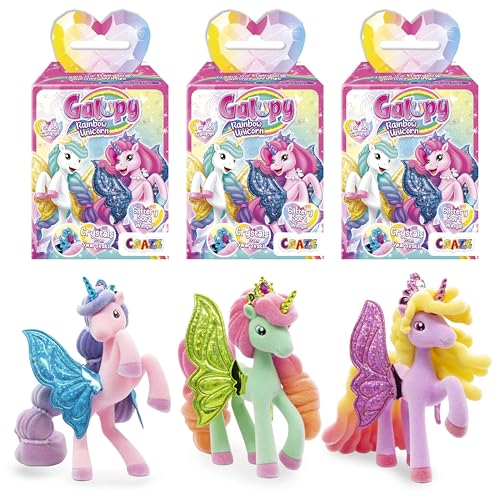 Galupy Unicorn Rainbow 3er Pack - Einhorn Spielzeug zu Sammeln, Einhorn Figuren mit Glitzerflügeln & Swarovski Kristal Galupy Unicorn Rainbow 3er Pack - Einhorn Spielzeug zu Sammeln, Einhorn Figuren mit Glitzerflügeln & Swarovski Kristal von Galupy