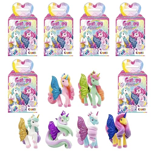 Galupy Unicorn Rainbow 6er Pack - Einhorn Spielzeug zu Sammeln, Einhorn Figuren mit Glitzerflügeln & Swarovski Kristal Galupy Unicorn Rainbow 6er Pack - Einhorn Spielzeug zu Sammeln, Einhorn Figuren mit Glitzerflügeln & Swarovski Kristal von Galupy