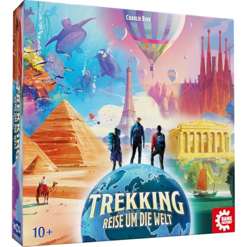 Game Factory 646043 Trekking - Reise um die Welt, Gesellschaftsspiel für 2-5 Spieler, ab 10 Jahren, Brettspiel, Familienspiel von Game Factory