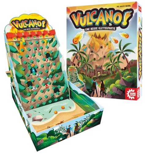Game Factory 646065 Vulcano, actionreiches Familienspiel, Kletterspiel, Gesellschaftsspiel, Brettspiel für Erwaschene und Kinder ab 8 Jahren von Game Factory