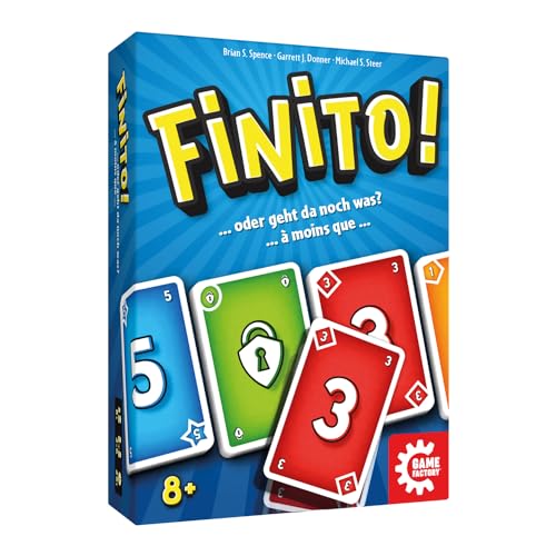 Game Factory 646090 Finito, packendes Kartenspiel für 2-6 Spieler, schnelles Ablegespiel für Erwachsene und Kinder ab 8 Jahren, Familienspiel von Game Factory
