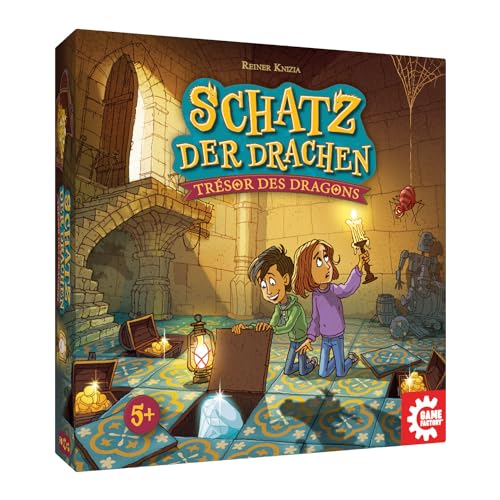 Game Factory 646092 Schatz der Drachen, spannendes Memospiel für Kinder ab 5 Jahren, Kinderspiel, Familienspiel, Merkspiel von Game Factory