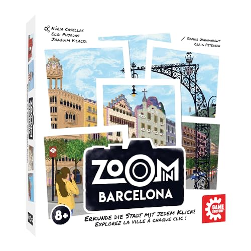 Game Factory 646095 Zoom in Barcelona, spielerischer Städtetrip für Erwachsene und Kinder ab 8 Jahren, Familienspiel, Gesellschaftsspiel von Game Factory