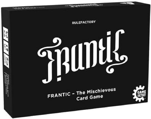 Game Factory 646226 Frantic-The Mischievous Card Game, Kartenspiel, englische Version, ab 12 Jahren, schwarz, weiß von Game Factory