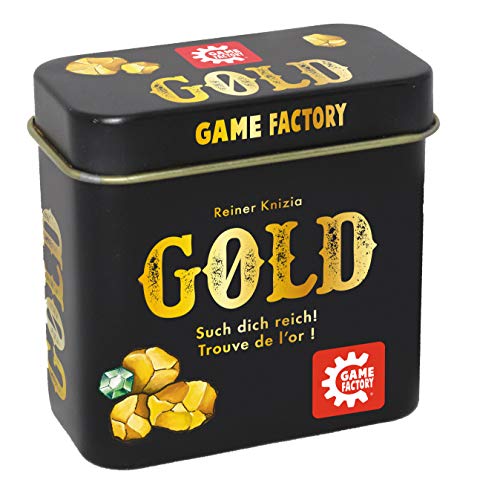 Game Factory 646252 Gold, Mini-Kartenspiel in handlicher Metalldose, ab 6 Jahren, ideal als Reisespiel oder Geschenk, für 2 bis 5 Spieler von Game Factory