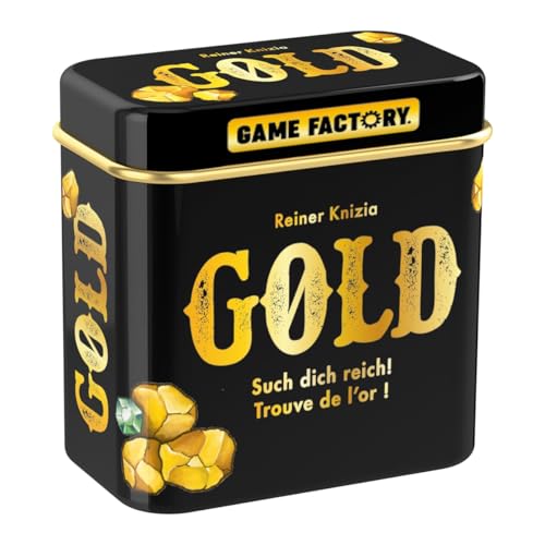 Game Factory 646252 Gold, Mini-Kartenspiel in handlicher Metalldose, ab 6 Jahren, ideal als Reisespiel oder Geschenk, für 2 bis 5 Spieler von Game Factory