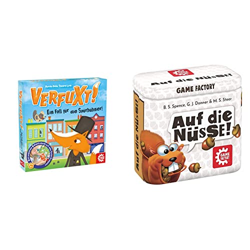 Game Factory 646255 Verfuxt, Detektivspiel für Kinder ab 6 Jahren, Kinderspiel & 646273 Auf die Nüsse, das knackige Würfelspiel, Mini-Spiel in handlicher Metalldose, Reisespiel Game Factory 646255 Verfuxt, Detektivspiel für Kinder ab 6 Jahren, Kinderspiel & 646273 Auf die Nüsse, das knackige Würfelspiel, Mini-Spiel in handlicher Metalldose, Reisespiel von Game Factory