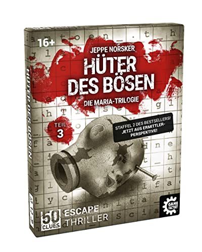 Game Factory 646289 50 Clues, Hüter des Bösen, Teil 3, Escape-Thriller zum Mitspielen und Rätseln, Exitgame, Rätselspiel, Krimispiel, 2. Staffel: Maria-Trilogie von Game Factory