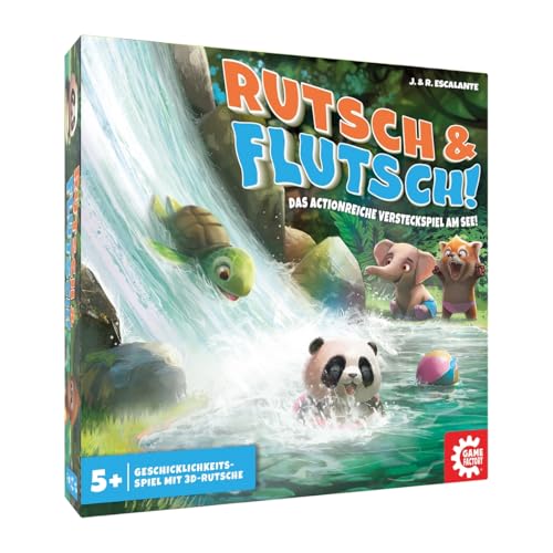 Game Factory 646306 Rutsch & Flutsch, actionreiches Geschicklichkeitsspiel für Kinder ab 5 Jahren, Familienspiel, Kinderspiel, für 2-4 Spieler von Game Factory