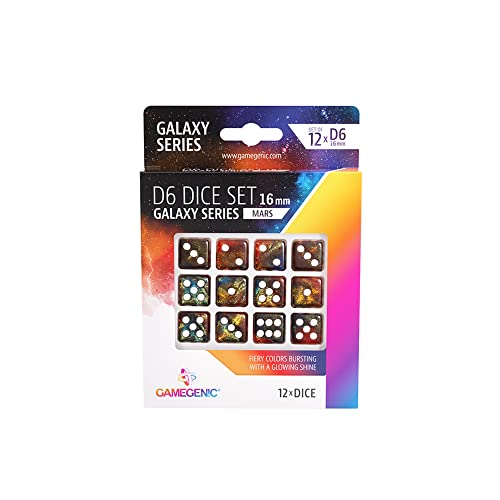 GGS50020 - Galaxy Series - Mars - D6 Dice Set 16 mm (12 pcs) von Gamegenic