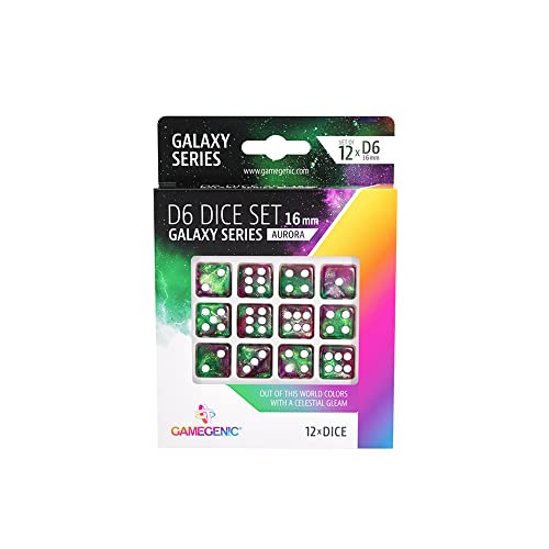 Gamegenic , Galaxy Series - Aurora - D6 Dice Set 16 mm von Gamegenic