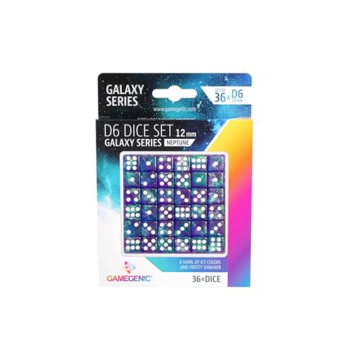 Gamegenic , Galaxy Series - Neptune - D6 Dice Set 12 mm von Gamegenic