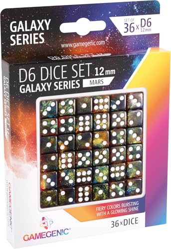 Gamegenic , Galaxy Series - Mars - D6 Dice Set 12 mm von Gamegenic