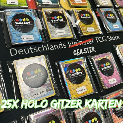 25 glitzernde/holografische Pokemon Karten - original und deutsch - ideal für Kinder und Erwachsene - mit GameYard24 Versandschutz 25 glitzernde/holografische Pokemon Karten - original und deutsch - ideal für Kinder und Erwachsene - mit GameYard24 Versandschutz von GameYard24