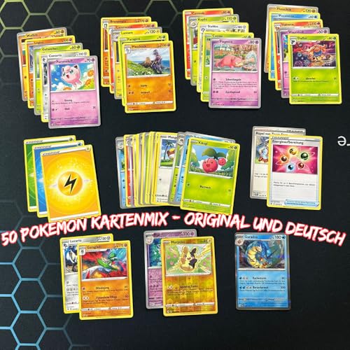 50 Pokemon Kartenmix - original und deutsch - ideal für Kinder und Erwachsene - mit GameYard24 Versandschutz von GameYard24