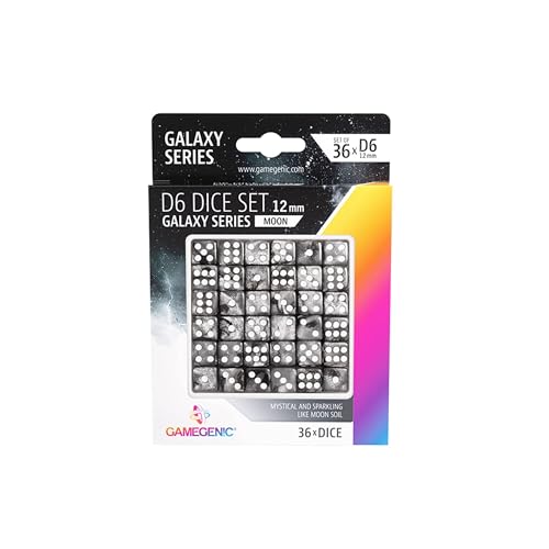 Gamegenic, Galaxy Series - Moon - D6 Dice Set 12 mm von Gamegenic