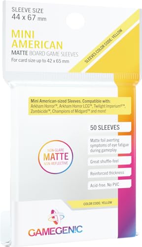 Gamegenic, Matte Mini American-Sized Sleeves, Sleeve Color Code: Yellow von Gamegenic