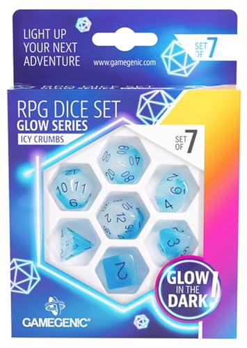 Gamegenic , Glow Series - Icy Crumbs - RPG Dice Set von Gamegenic