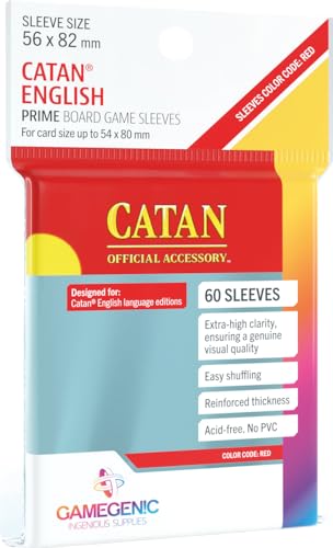 GAMEGEN!C - Prime Catan-Sized Sleeves 56x82mm (50), Clear (GGS10072ML) von Gamegenic